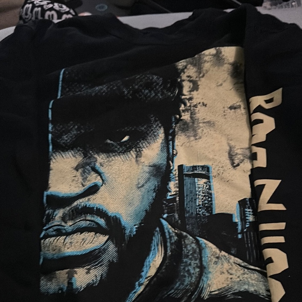 Black Graphic T-Shirt with Urban Design